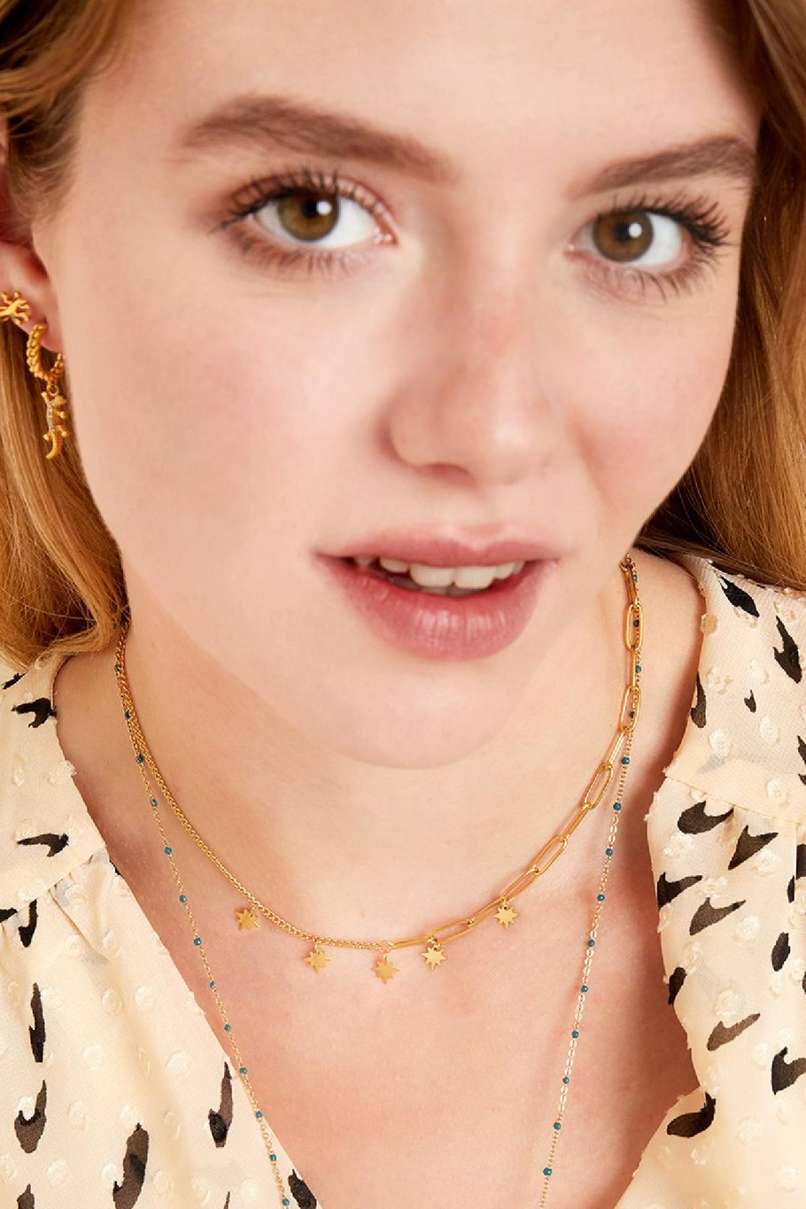 Stainless steel necklace stars Silver color Picture3